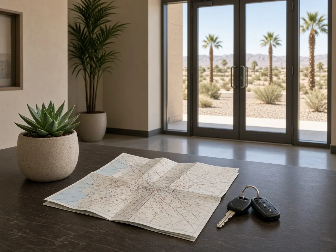 Office lobby map and keys for directions to 7272 S El Capitan Way, Las Vegas